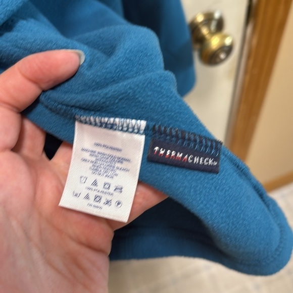 Lands' End Teal Thermacheck Fleece  Zip-Up Jacket size XL / 18 - Picture 4 of 6